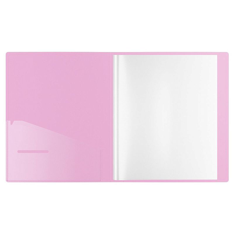 Папка с 60 вкладышами Berlingo "Soft Touch Pro", 30мм, 700мкм, с внутр. карманом, серая, внутр. лиловая, софт-тач 