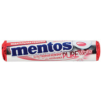 Жевательная резинка MENTOS Pure White (Ментос) "Ролл Клубника", 15,5 г, 87547