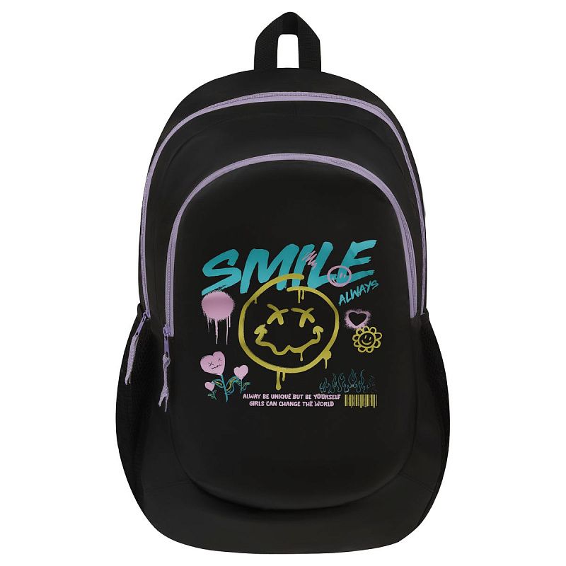 Рюкзак ArtSpace Classic "Pretty smile", 40*29*18см, 2 отделения, 2 кармана, PU покрытие, уплотн. спинка 