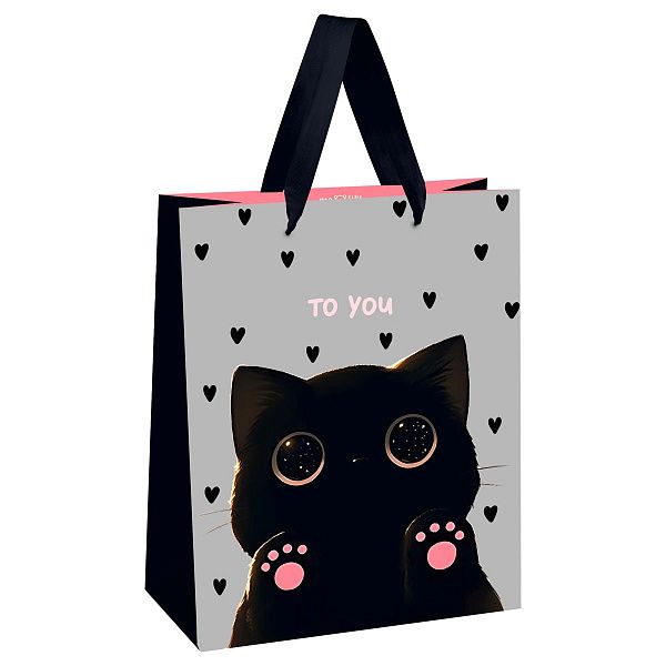 Пакет подарочный 18*23*10см MESHU "Котенок", матовая ламинация