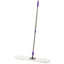 Швабра-рамка OfficeClean Professional, телеск. ручка из нерж. стали 125см, насадка МОП хлопок 80см Швабра-рамка OfficeClean Professional, телеск. ручка из нерж. стали 125см, насадка МОП хлопок 80см