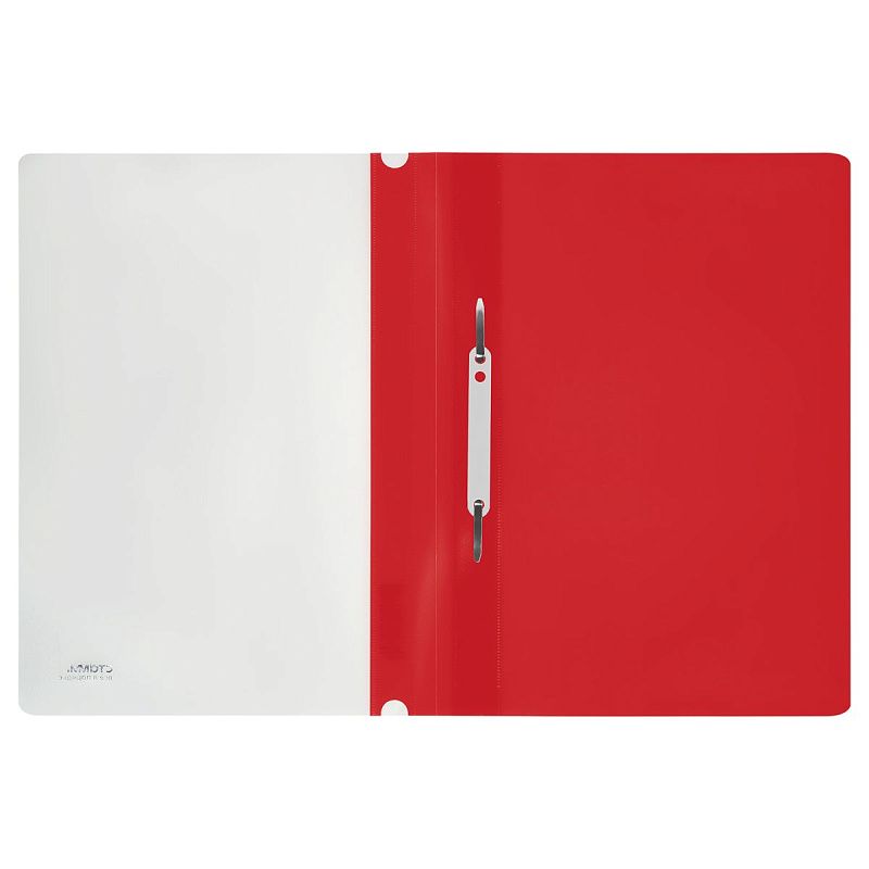 Папка-скоросшиватель пластик. СТАММ А4, 180мкм, красная с прозр. верхом 