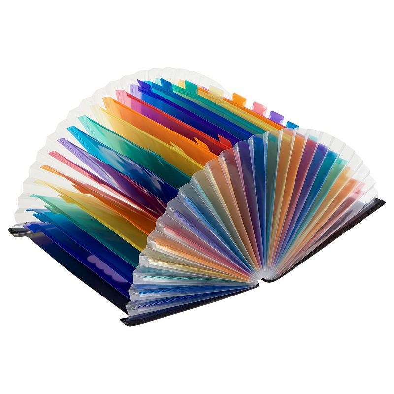 Лоток-органайзер для хранения документов СТАММ А4, 25 отделения,  черный 