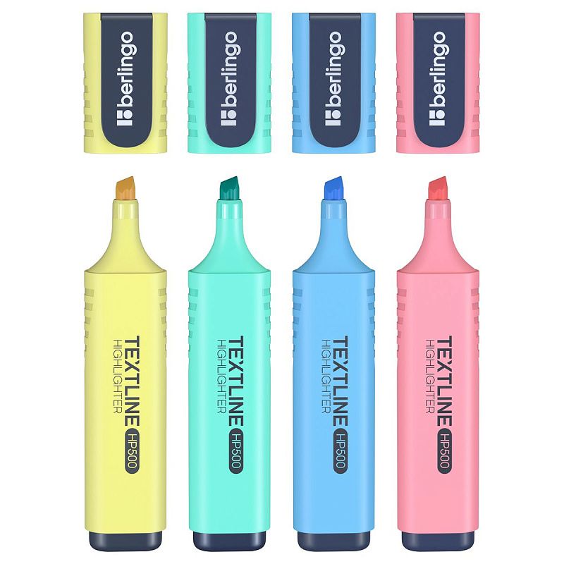 Набор текстовыделителей Berlingo "Textline HP500" 4цв., 1-5мм, PET-бокс с ЕП 