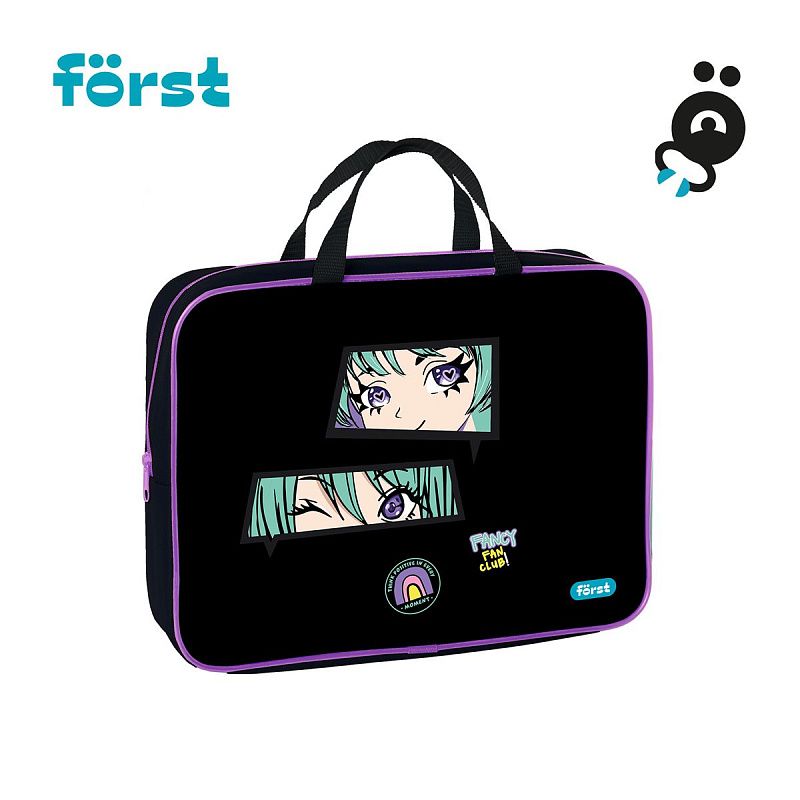 Папка текстильная с ручками 1 отделение, А4 Först "Fancy", 350*265*80мм, текстиль, на молнии 