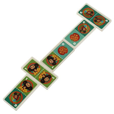 Игра настольная Домино, Умные игры "Чебурашка", картонная коробка