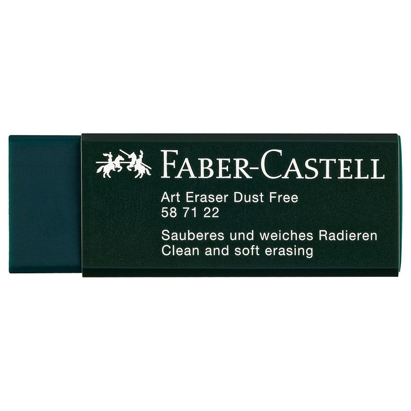 Ластик Faber-Castell "Dust-Free", прямоугольный, картонный футляр, 45*22*13мм, темно-зеленый 