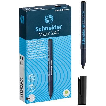 Маркер перманентный Schneider "Maxx 240" черный, пулевидный, 2мм 
