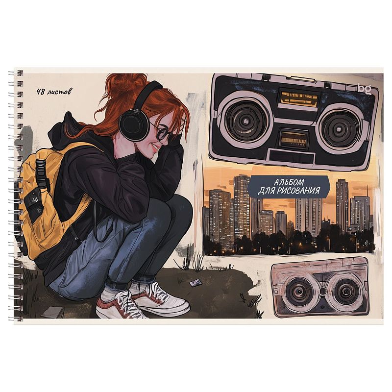 Альбом для рисования 48л., А4, на гребне BG "Коллаж"