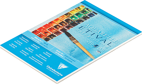 Альбом для акварели, 10л., А5, на склейке Clairefontaine "Etival", 200г/м2, холодное прессование