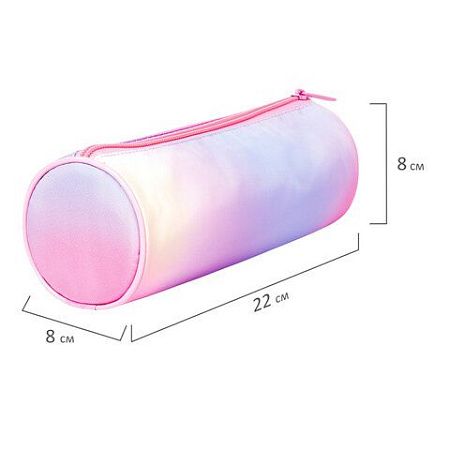 Пенал-тубус BRAUBERG, с эффектом Soft Touch, мягкий, "Rainbow Cloud", 22х8 см, 229013 