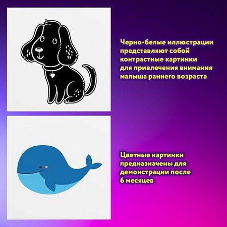 Карточки для новорожденных 6 книжек-гармошек ДЛЯ РАЗВИТИЯ ЗРЕНИЯ С ПЕЛЕНОК, ЮНЛАНДИЯ, 691023 