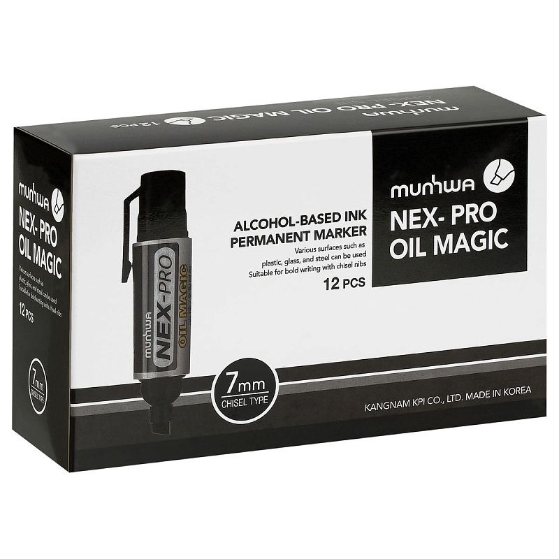 Маркер перманентный промышленный MunHwa «Nex-Pro Oil Magic» красный, скошенный, 7мм 