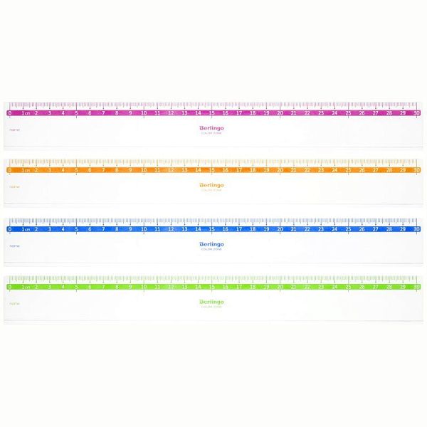 Линейка 30см Berlingo "Color", пластиковая, прозрачная