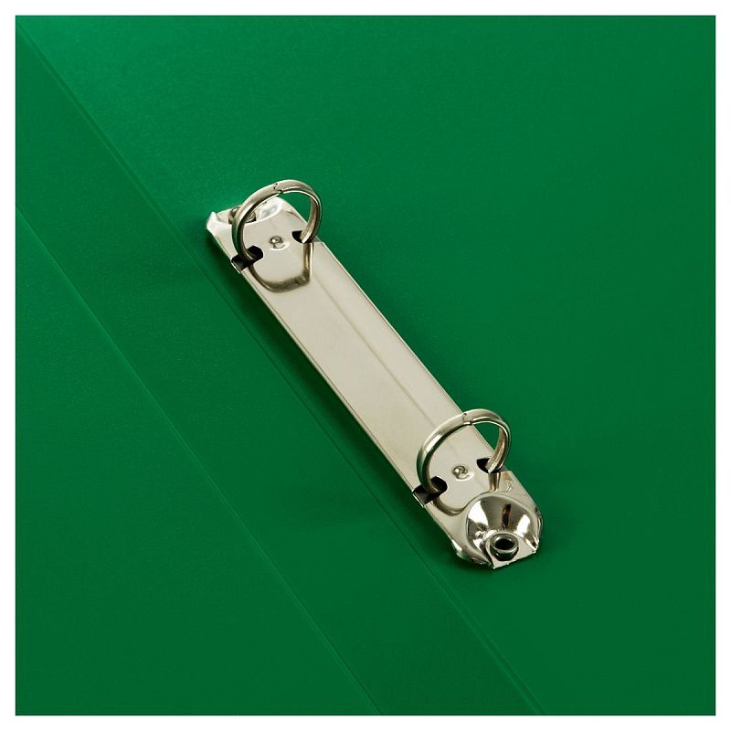 Папка на 2 кольцах СТАММ "Стандарт" А4, 25мм, 700мкм, пластик, зеленая 