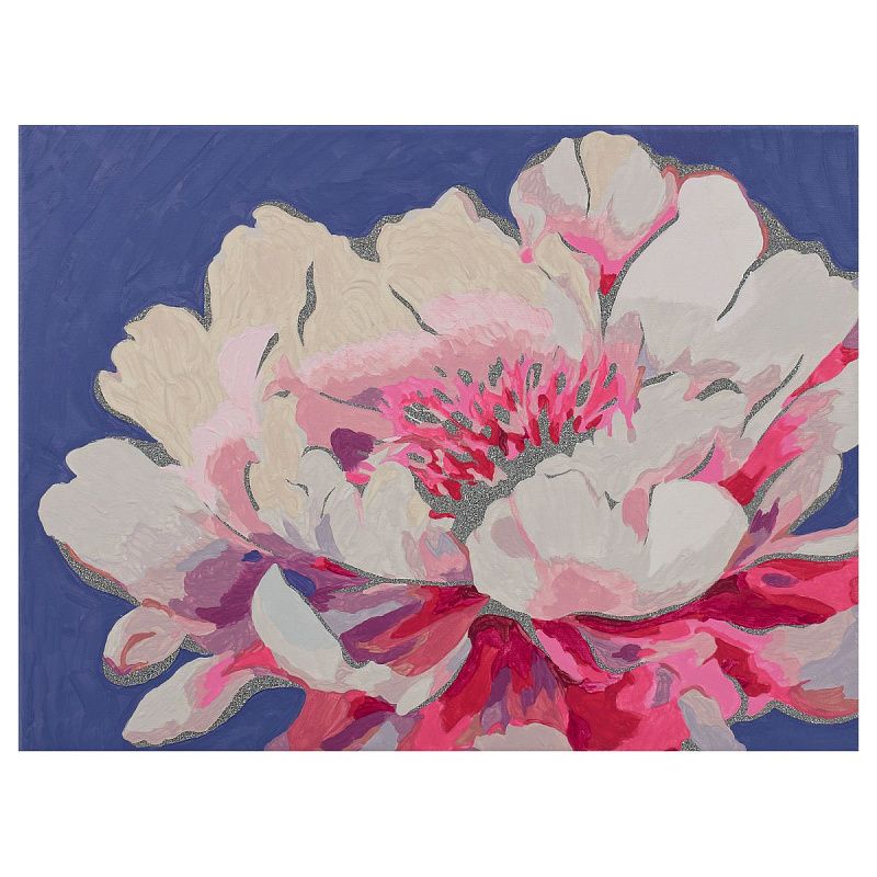 Картина по номерам на холсте с глиттером ТРИ СОВЫ "Серебро на цветке", 30*40, с акриловыми красками и кистями