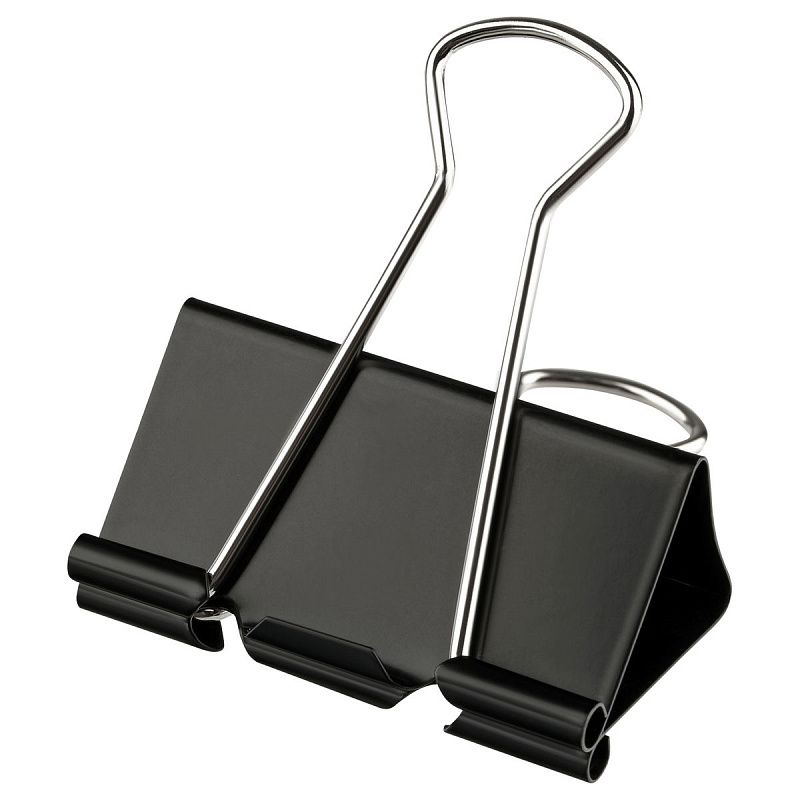 Зажимы для бумаг 41мм, OfficeSpace, 12шт., черные, картонная коробка