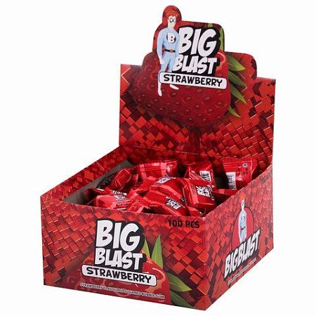Жевательная резинка BIGBLAST со вкусом Клубники, 100 шт по 4 г в шоубоксе, ТУРЦИЯ, УТ-00002107