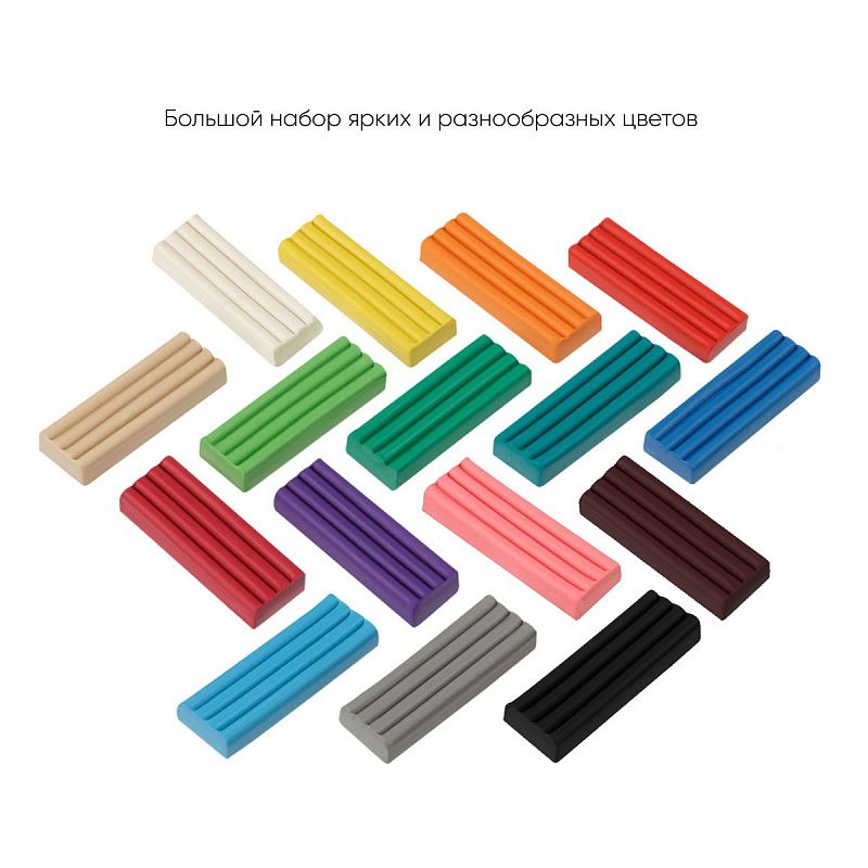 Пластилин Гамма "Классический", 16 цветов, 320г, со стеком, картон. упаковка