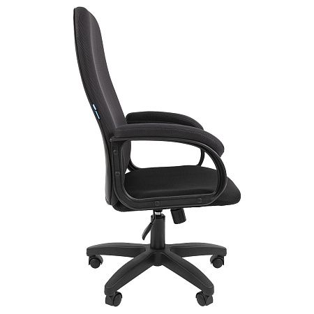 Кресло руководителя Helmi HL-E79 "Elegant", PL, ткань TW черная/серая, механизм качания