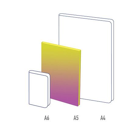 Записная книжка А5 80л., кожзам, Berlingo "Radiance", черный срез, желтый/розовый градиент