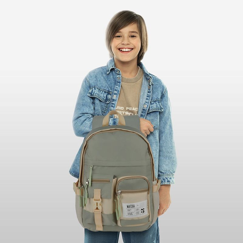 Рюкзак Berlingo Tasty "Green matcha", 40*28*15см, 1 отделение, 7 карманов, уплотненная спинка 