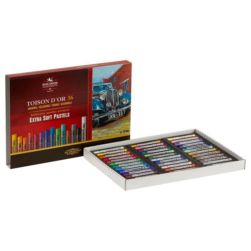 Пастель художественная Koh-I-Noor "Toison D`or Extra Soft 8555", 36 цветов, картон. упаковка