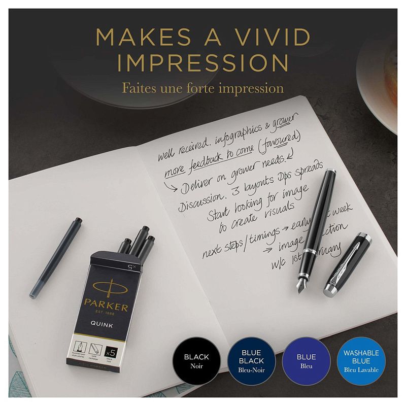 Картриджи чернильные Parker "Cartridge Quink" черные, 5шт., картонная коробка 