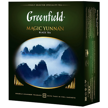 Чай Greenfield "Magic Yunnan", черный, 100 фольг. пакетиков по 2г