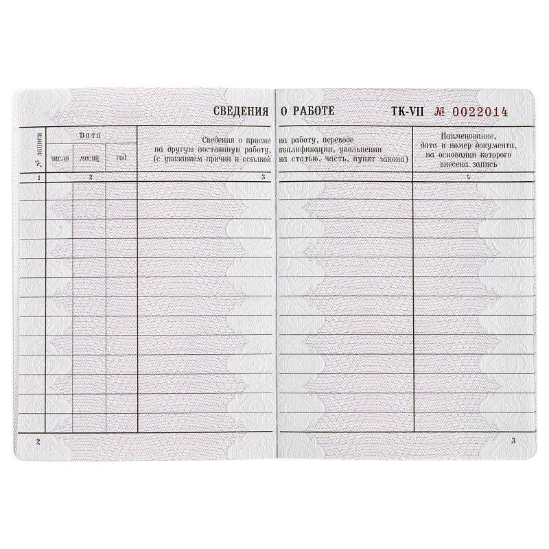 Бланк Трудовая книжка Гознак