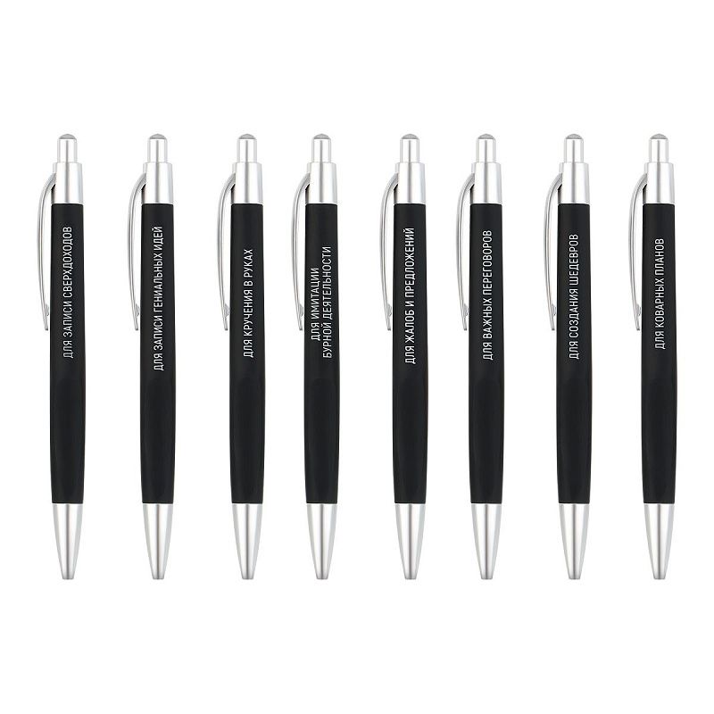 Набор шариковых автоматических ручек MESHU "Wishes" 8шт., синие, 0,7мм, корпус ассорти, ПВХ бокс с европодвесом 