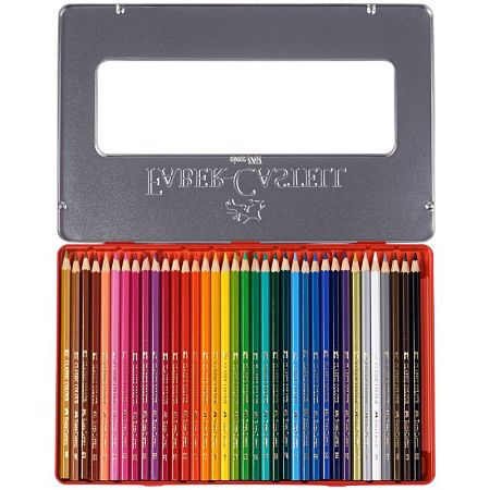 Карандаши цветные Faber-Castell "Замок", 36цв., шестигр., заточ., метал. кор.