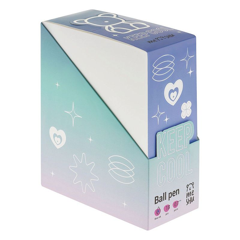 Ручка шариковая MESHU "Сool Bear" синяя, 0,7мм, корпус ассорти 