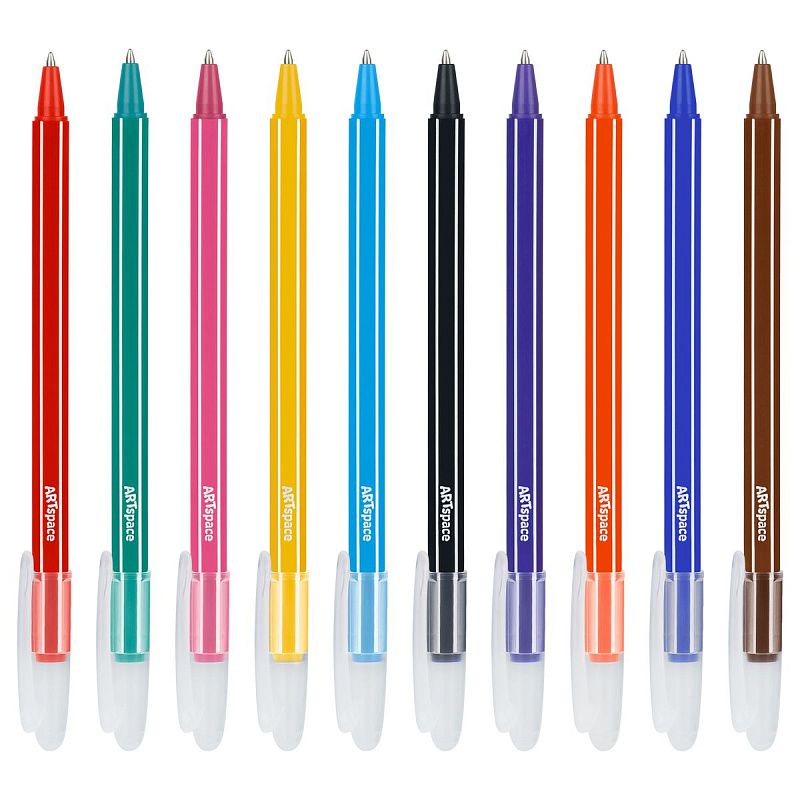 Набор шариковых ручек ArtSpace "Рисунки. Lovely animals", 10шт., 10цв., 1,0мм, европодвес 