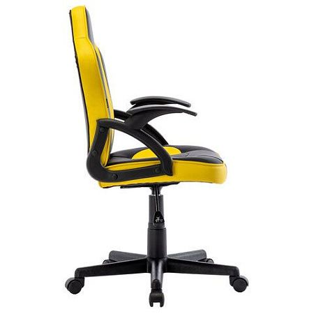 Кресло компьютерное BRABIX "Shark GM-203", экокожа, черное/желтое, 532514
