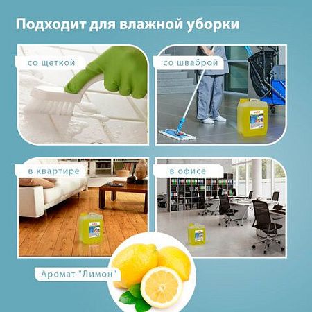 Средство для мытья пола 5 кг ЛАЙМА PROFESSIONAL концентрат, "Лимон", 880281 