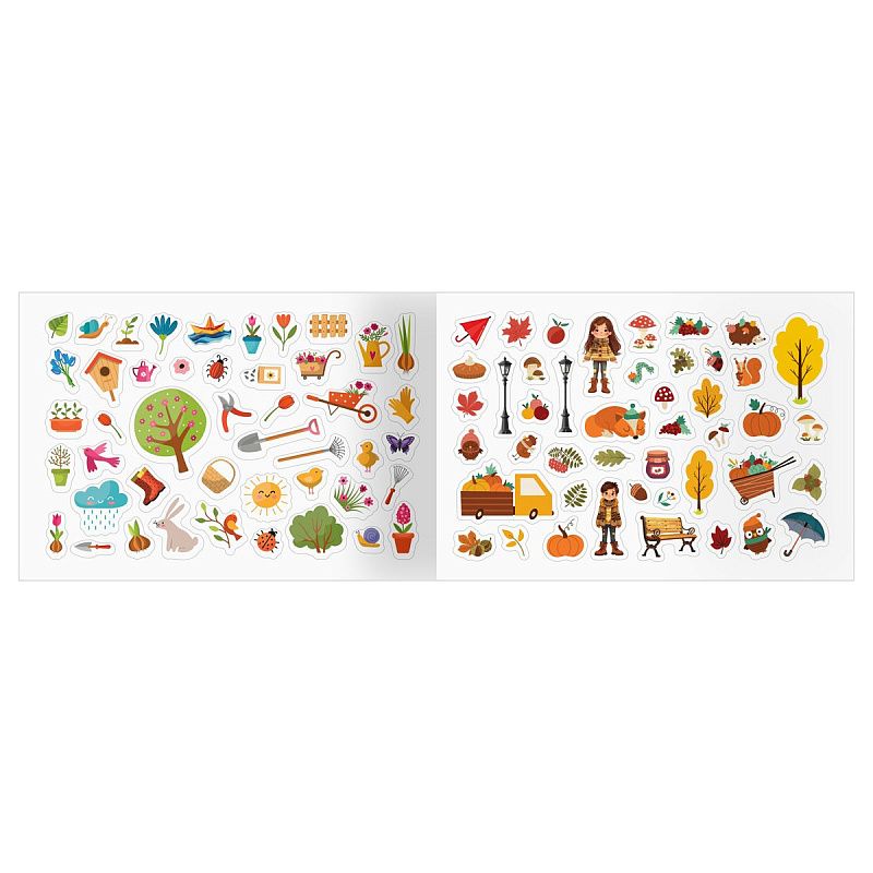 Альбом с наклейками ТРИ СОВЫ "250 наклеек. Времена года", А5, 250шт., 6стр.