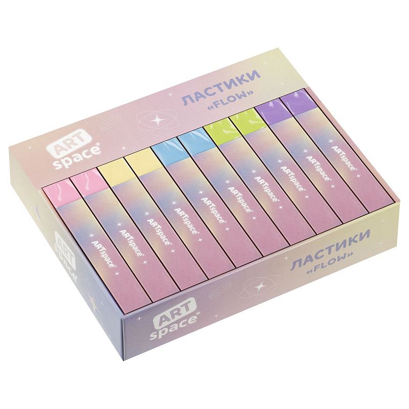 Ластик ArtSpace "Flow", прямоугольный, 84*13*10мм, ПВХ 