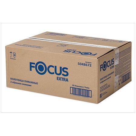 Полотенца бумажные лист. Focus (Z-сл) 2-слойные, 200л/пач., 21,5*24см, белые 