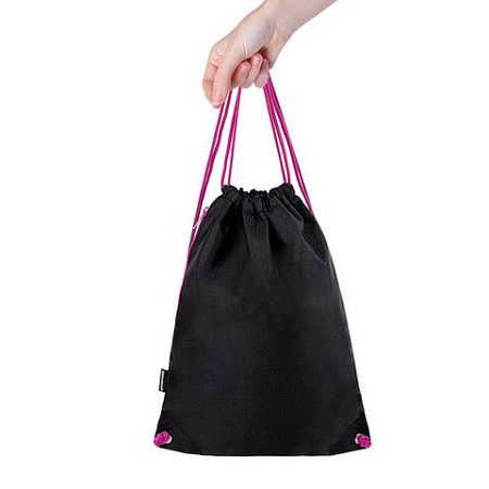 Мешок для обуви BRAUBERG плотный, карман на молнии, подкладка, 43х33 см, Neon Pink, 272428 