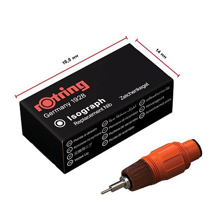 Пишущий элемент для изографа Rotring 1.0мм, картон. упаковка 