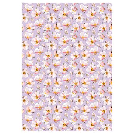Упаковочная бумага глянц. 70*100см, MESHU "Bouquet", 80 г/м2, ассорти, 4 дизайна