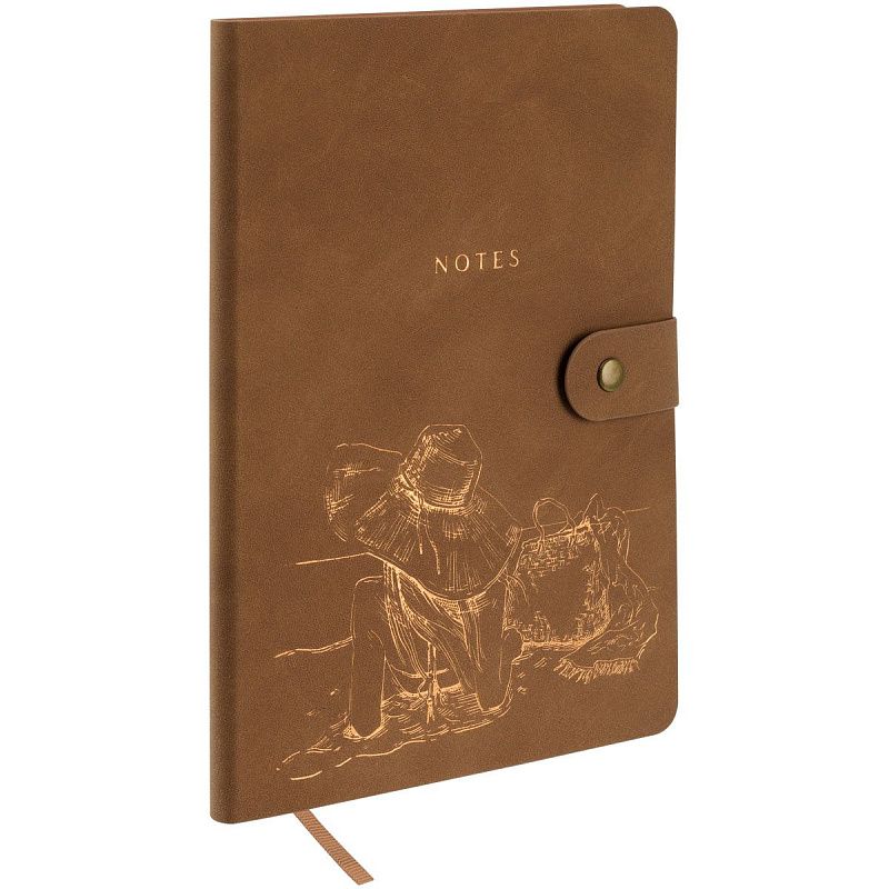 Записная книжка А5 80 л., ЛАЙТ, кожзам, Greenwich Line "Outline. Dream by the sea" с замком, тиснение фольгой, внутренний карман, блок в точку