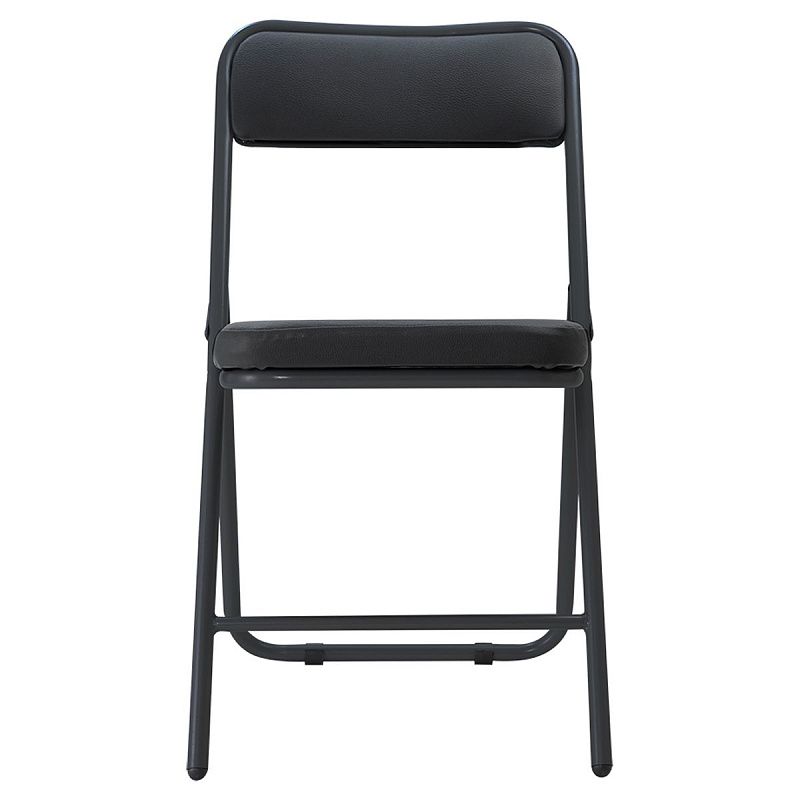 Стул Helmi HL-F06 "Golf", складной, каркас металл черный, экокожа, черный BOX4