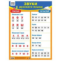 Плакат обучающий ТРИ СОВЫ "Звуки русского языка", 440*600мм