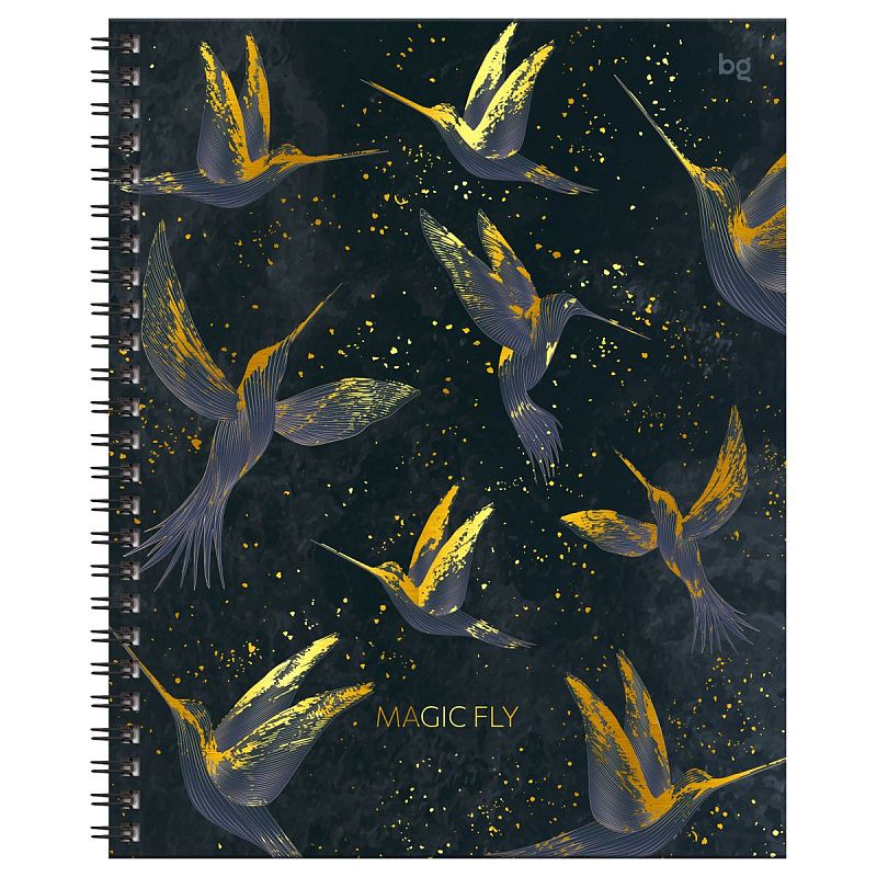 Тетрадь 120л., А5, клетка на гребне BG "Magic flow", глянцевая ламинация, тиснение фольгой, твердая обложка