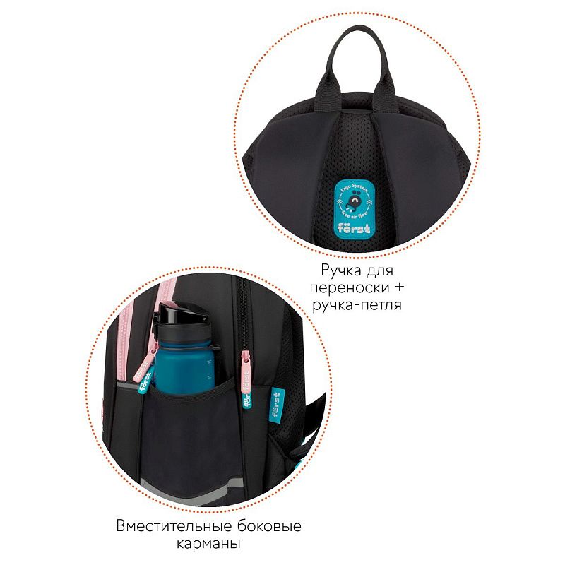 Рюкзак Först F-Cute "Meow" 37*29*17см, 3 отделения, 2 кармана, анатомическая спинка 