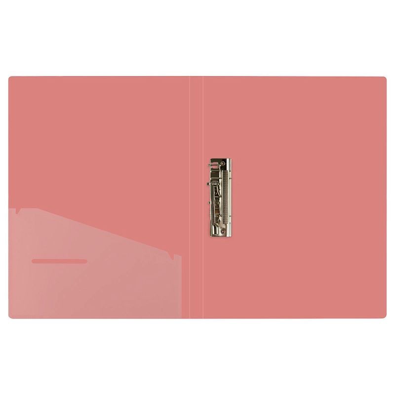 Папка с боковым зажимом СТАММ "Акцент" А4, 17мм, 800мкм, пластик, коралловая 