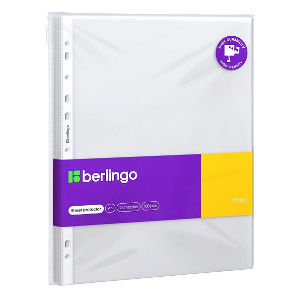 Папка-вкладыш с перфорацией Berlingo "Mirror", А4, 25мкм, глянцевая