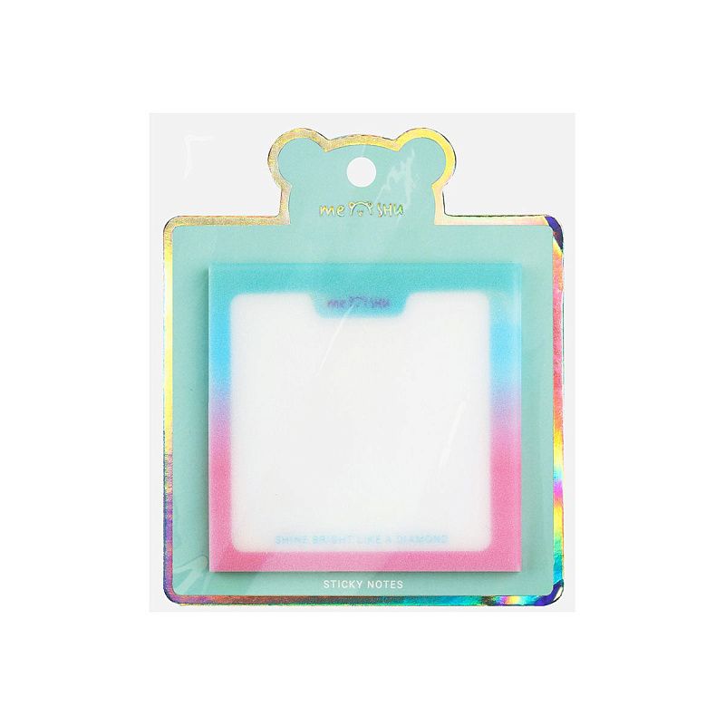 Самоклеящийся блок MESHU "Shine Bright", 76*76 мм, 50 л., прозрачный с дизайном, европодвес